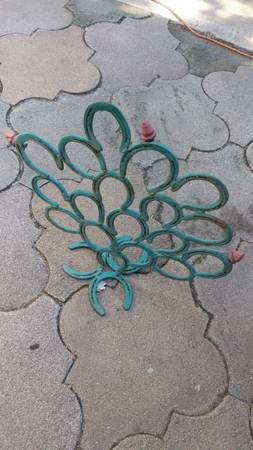 welded horseshoe prickly pear cactus yard art