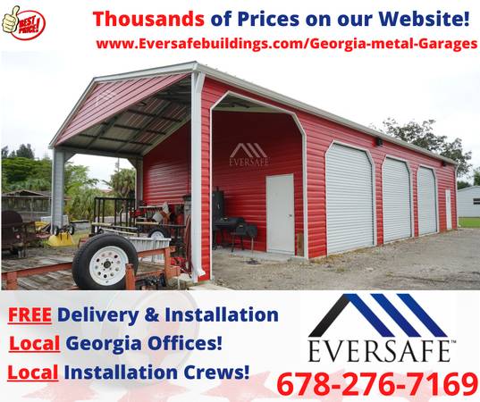 Steel Buildings – Garage Carport Hybrid