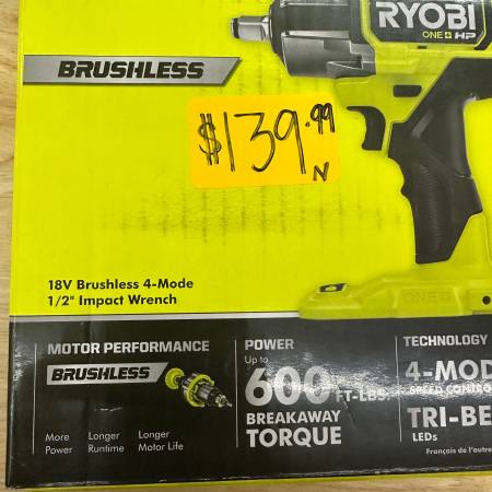 RYOBI (BRAND NEW)P262 ONE+ HP 18V Brushless Cordless 4-Mode ? in. Impa