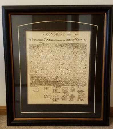 Declaration of Independence Framed Wall Decor