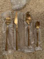 Golden flatware / silverware set ; art