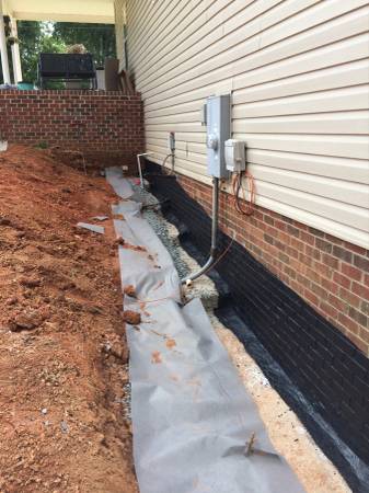 Foundation waterproofing/ French drains