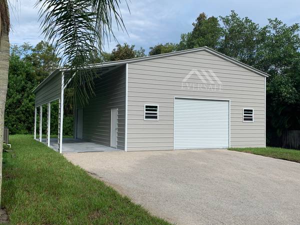 Steel Buildings – Garage Carport Hybrid
