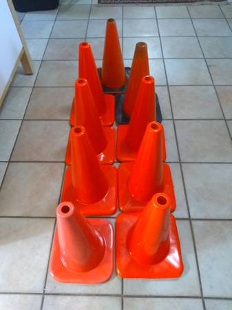 18″tall Orange Safety Cones.