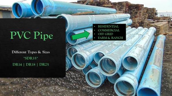 UNUSED PLASTIC PVC PIPE Different Types & Sizes