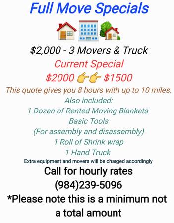 ???? $60hr=2 Movers **Labor Only Specials ** ????