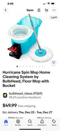 Hurricane Spin Mop Home Cleaning System by BulbHead, Floor Mop with Bu