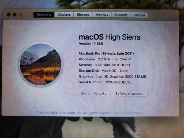 macbook pro 1 terabytes,intel core i7, 8gb (15 inch)