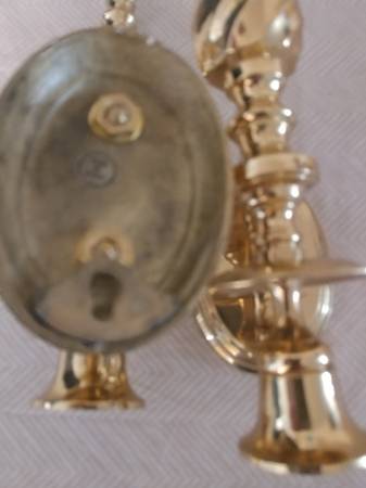 Basically New 2 LARGE 10″ Solid Brass Wall Candle Holder Sconce