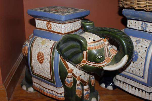 SET OF ELEPHANT PLANT STANDS- Ceramic