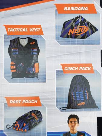 NERF Total Tactical Pack Vest Bandana Dart Pouch Cinch Pack NEW In Box