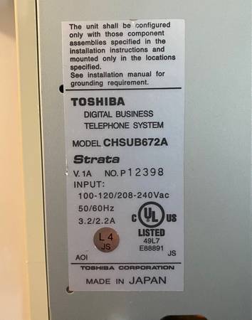 Toshiba Digital Business Telephone System With Backup Brain