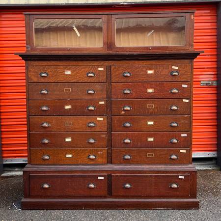 Early 1900’s Apothecary/Bankers Chest Antique 14 Drawer Dresser