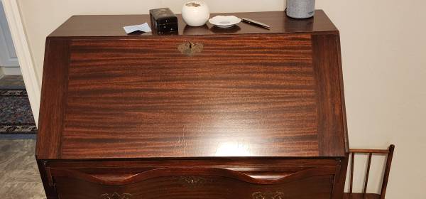 WINDSOR DESK: Secretary Desk Claw-in-Ball Mahogany Drop Front