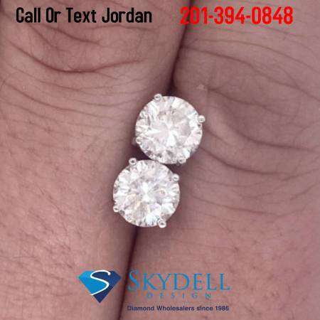 2.02 CTW Round Brilliant Cut Diamond Stud Earrings!