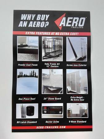 2023 AERO 7X16 WHITE ENCLOSED TRAILER