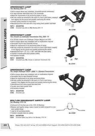 Mustang Drive Shaft Safety Loop