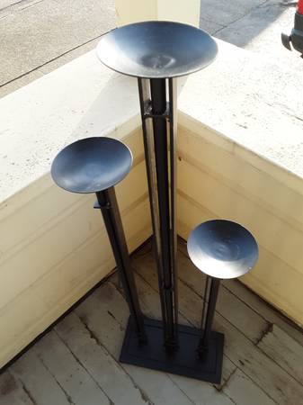 Black Wrought Iron Asymmetrical Candle Stand