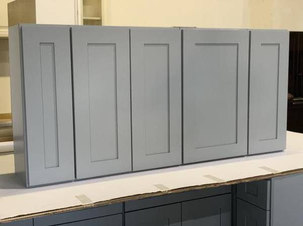 New Shaker White & Gray All Wood Kitchen Cabinets WHOLESALE