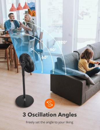 Oscillating Standing Fan with Remote