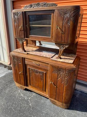 Antique Tiger Oak Buffet Sideboard or Bar