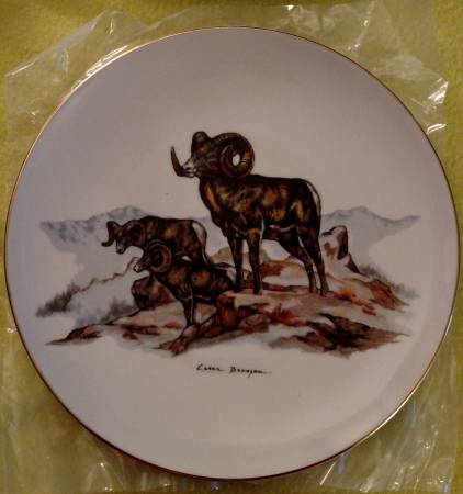 Set of 6 collectible Wildlife Plates with Case Clark Bronson MINT