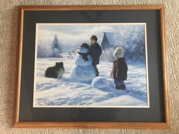 Painting – Framed Winter Scene