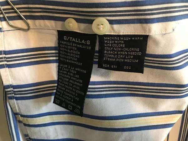 Men’s Nautica Short Sleeve Button Down Cotton Shirt, Size L, Striped