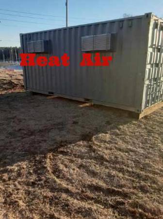 20′ container with 2 rollup doors and heat and air condition installed