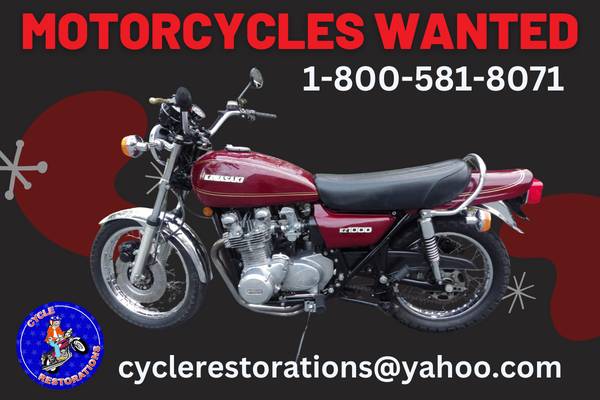 MOTORCYCLES WANTED *BEFORE 1990* ?? CALL: 1-800-581-8071