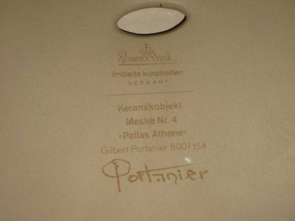 ROSENTHAL”PALLAS ATHENE”LIMITED EDITION 154/500 SIGNED BY GILBERT PORT