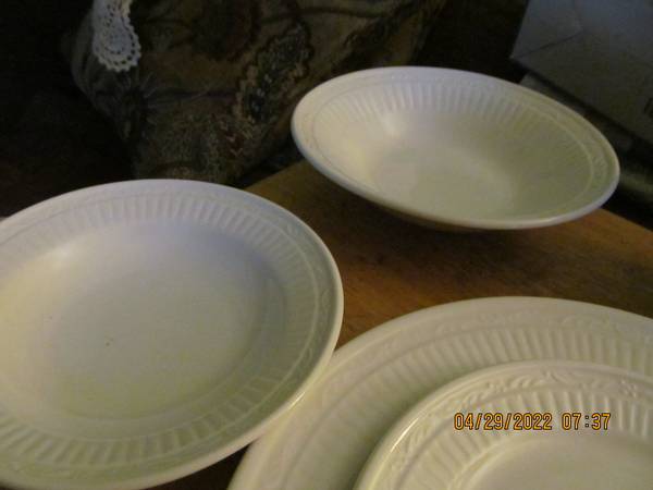 White dish set with extras like new