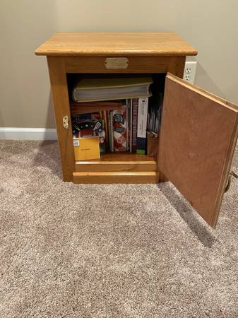 White Clad Ice Chest and Book Shelf