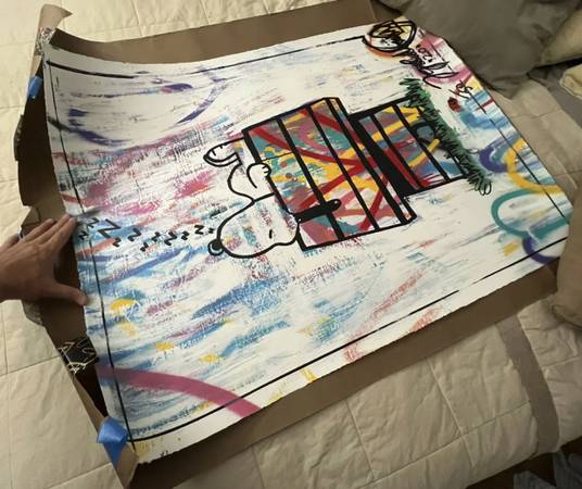 jgoldcrown Snoopy Love Print Art Urban Peanuts Signed 9/50