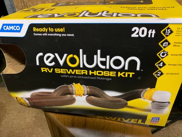 RV Revolution 20′ Sewer Hose Kit with Swivel Fittings