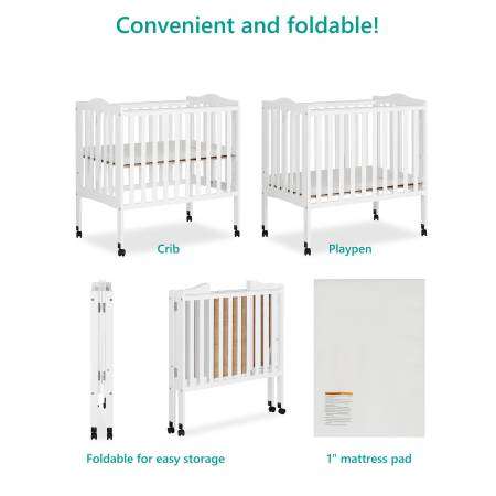 2 -in-1 Convertible Baby Crib, Gray