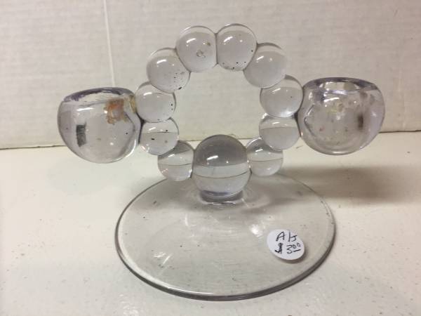 Double Clear Candle Holder