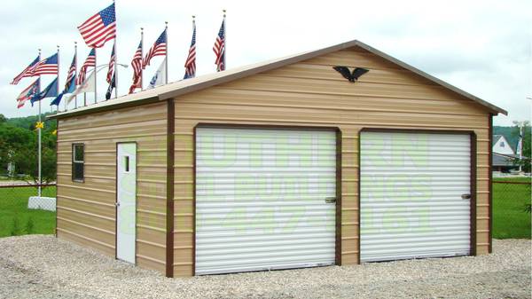 2 Car QUALITY 100% Steel Garage Metal Building Equipment Storage Shed