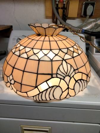 Vintage Stained Glass Swag Lamp. One owner.