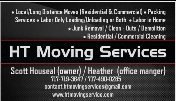 HT MOVING SERVICES, LLC- Holiday Special 20% OFF!!CALL US TODAY