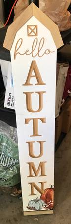 Tall wood greeting signs