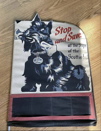 1936 Ford Scotty Dog Canvas Sign