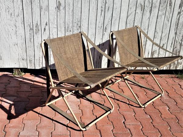 RARE Brown Jordan Folding Cricket Chairs designed by Henry Glass.