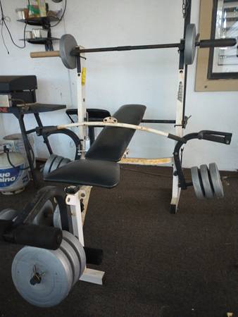 Powerhouse complete gym set with bench and 200 lb of weight