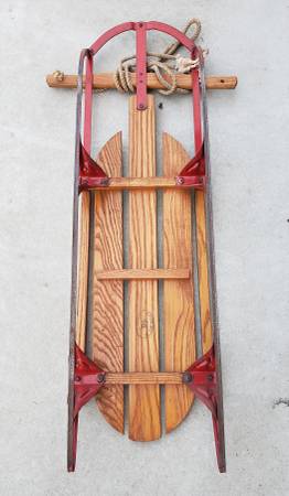 American Flyer Wood-and-Steel Runner Sled/Toboggan