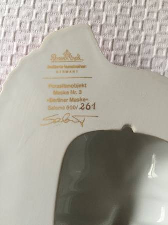 ROSENTHAL “BERLINER MASKE” CREATED BY SALOME’ LIMITED EDITION 261/500