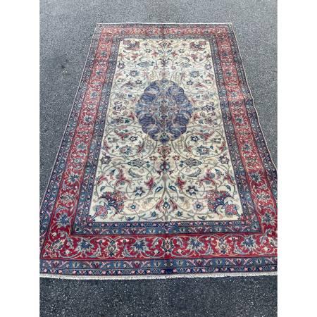 Antique Hand Knotted Wool Persian Wool Kashan Area Rug 6′ x 10’3