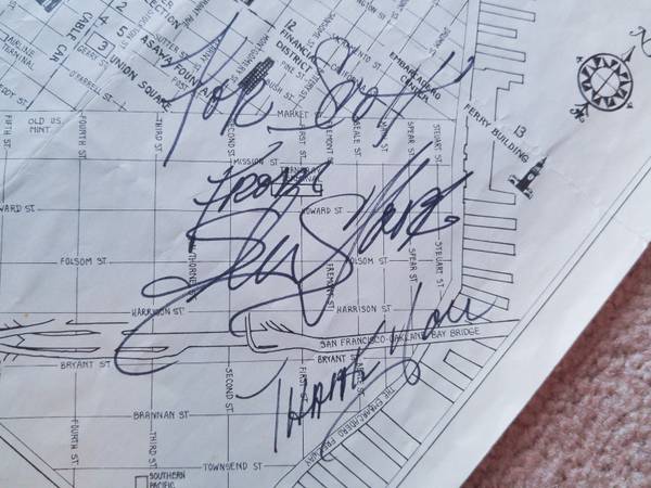 Sly Stone Autograph from the 1970s (on a Map of San Francisco)