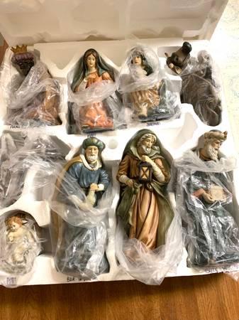 Nativity set, hand painted porcelain 11 piece