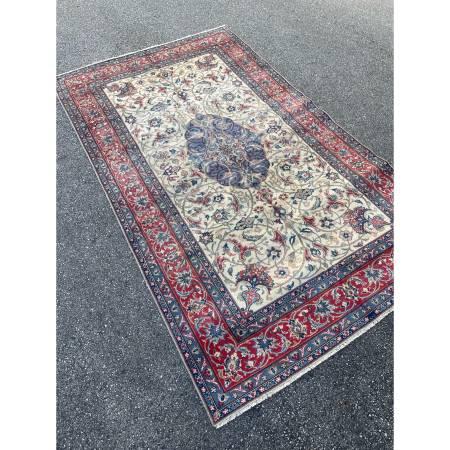 Antique Hand Knotted Wool Persian Wool Kashan Area Rug 6′ x 10’3